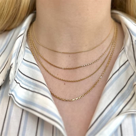 Anker Facetten Halskette aus vergoldetem silber (Verschiedene Größen und Längen)